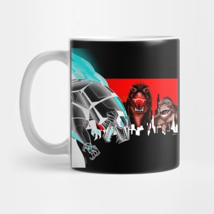 the kaijus against the mechagodzilla titan Mug